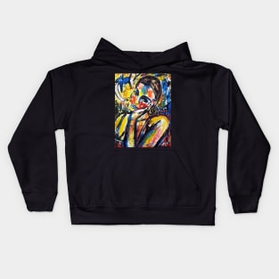 La fille qui reve au chien bleu Kids Hoodie